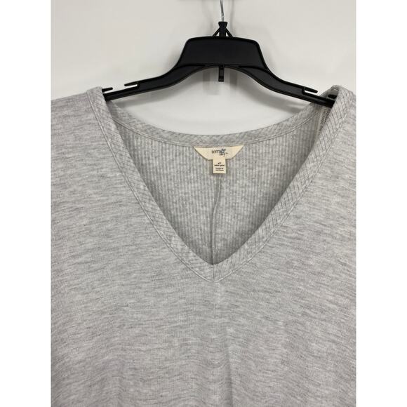 Terra & Sky Womens Gray Vneck Thermal Rib Shirt Top Sweater NEW 4X - Picture 3 of 11